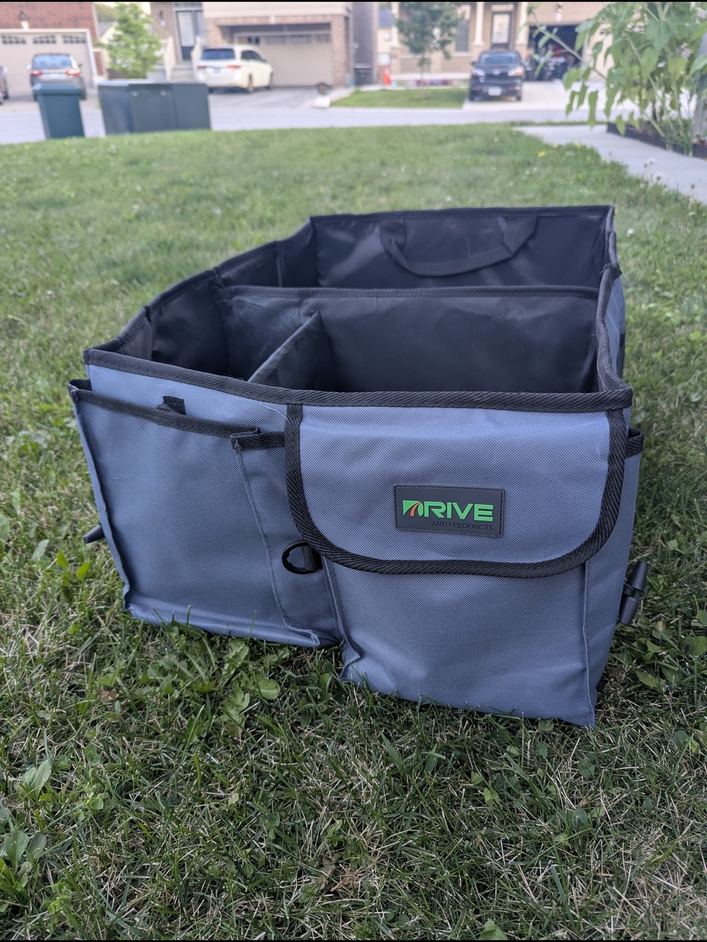 Gray Collapsible Trunk Organizer with Pockets